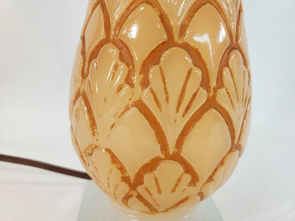 Vintage Aladdin Alacite Glass Table Lamp - Pineapple