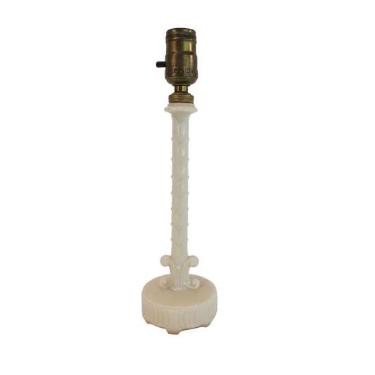 Vintage Aladdin Alacite Glass Table Lamp Leaf Column Design 1940s