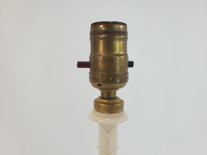 Vintage Aladdin Alacite Glass Table Lamp Leaf Column Design 1940s