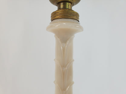 Vintage Aladdin Alacite Glass Table Lamp Leaf Column Design 1940s