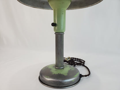 Vintage Art Deco Flying Saucer Lamp - Mint Green