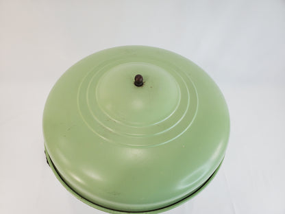 Vintage Art Deco Flying Saucer Lamp - Mint Green