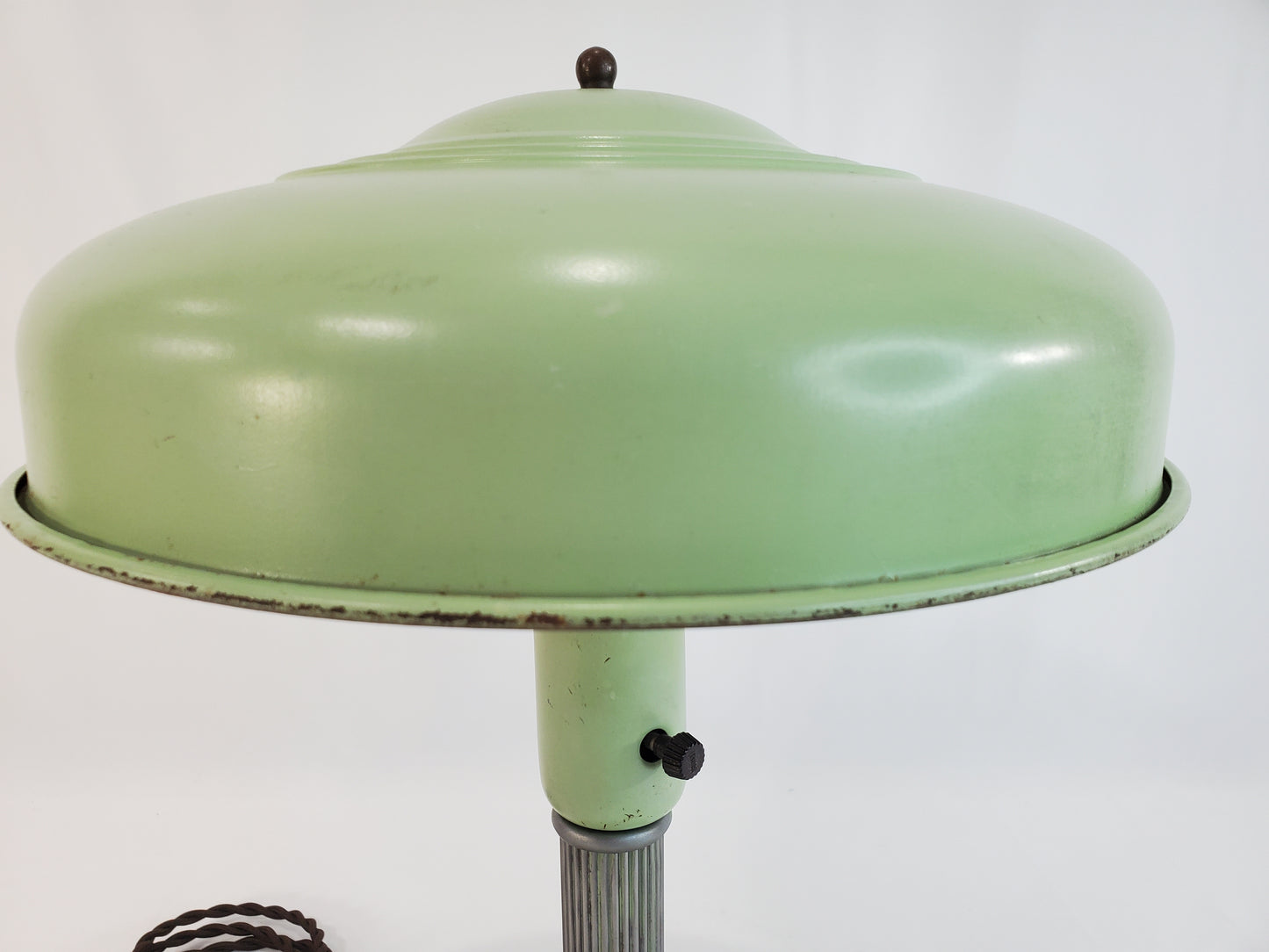 Vintage Art Deco Flying Saucer Lamp - Mint Green