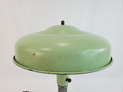 Vintage Art Deco Flying Saucer Lamp - Mint Green