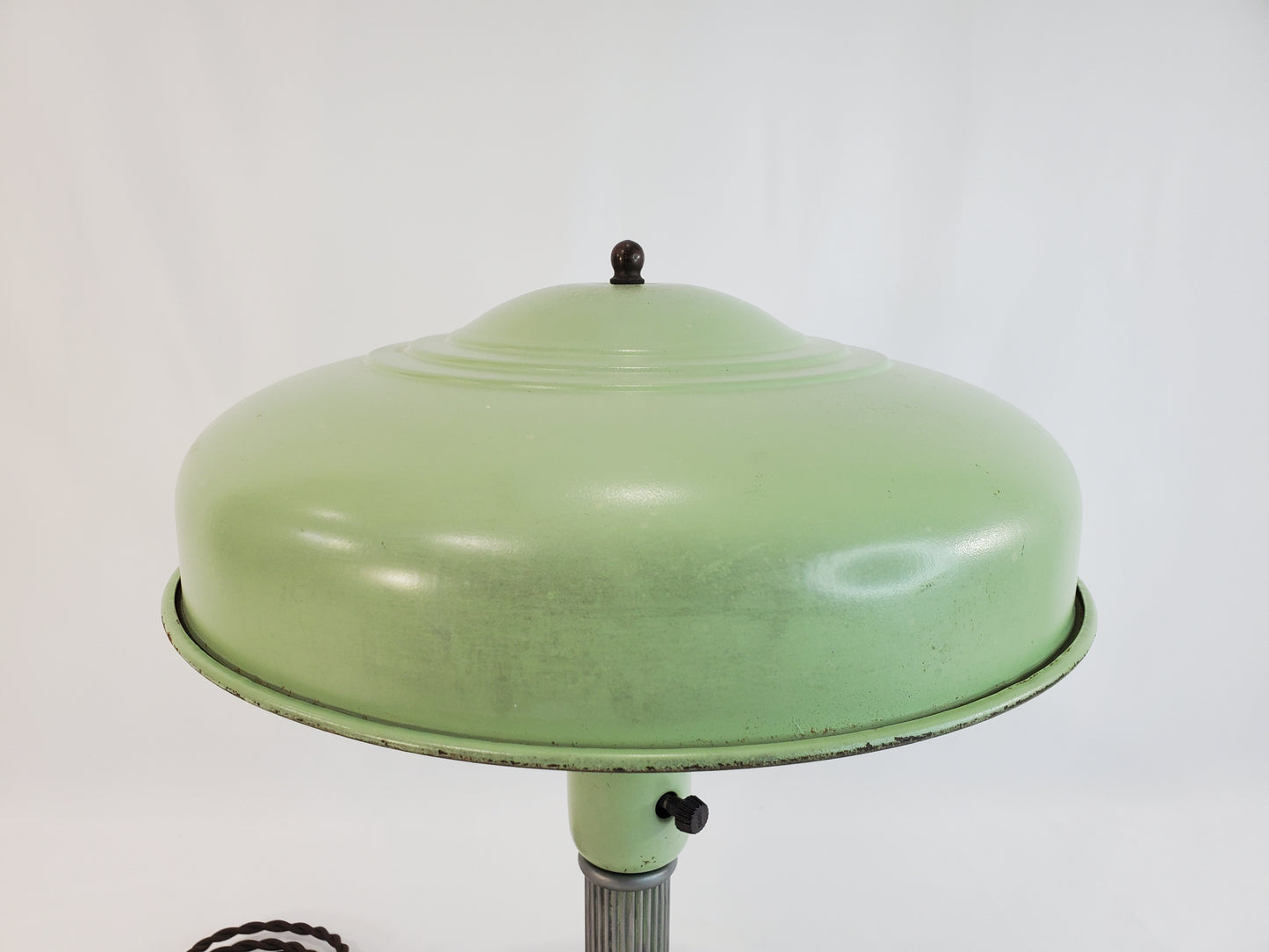 Vintage Art Deco Flying Saucer Lamp - Mint Green