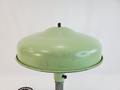 Vintage Art Deco Flying Saucer Lamp - Mint Green