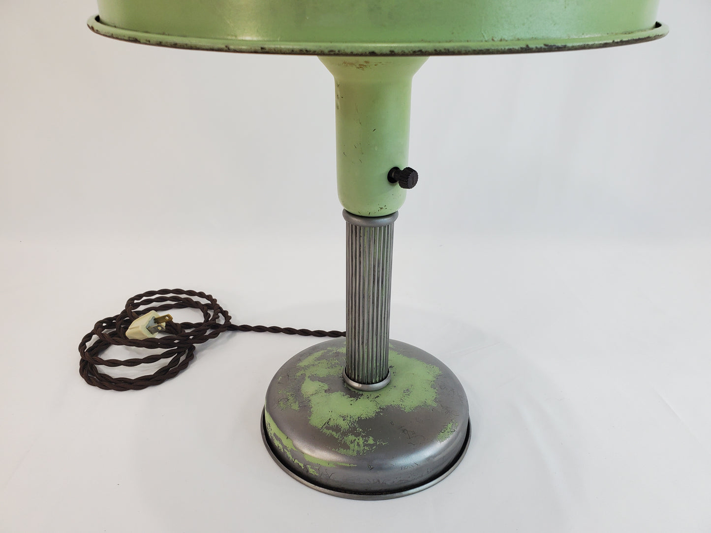 Vintage Art Deco Flying Saucer Lamp - Mint Green