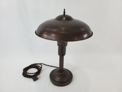 Vintage Art Deco Industrial Flying Saucer Desk Lamp
