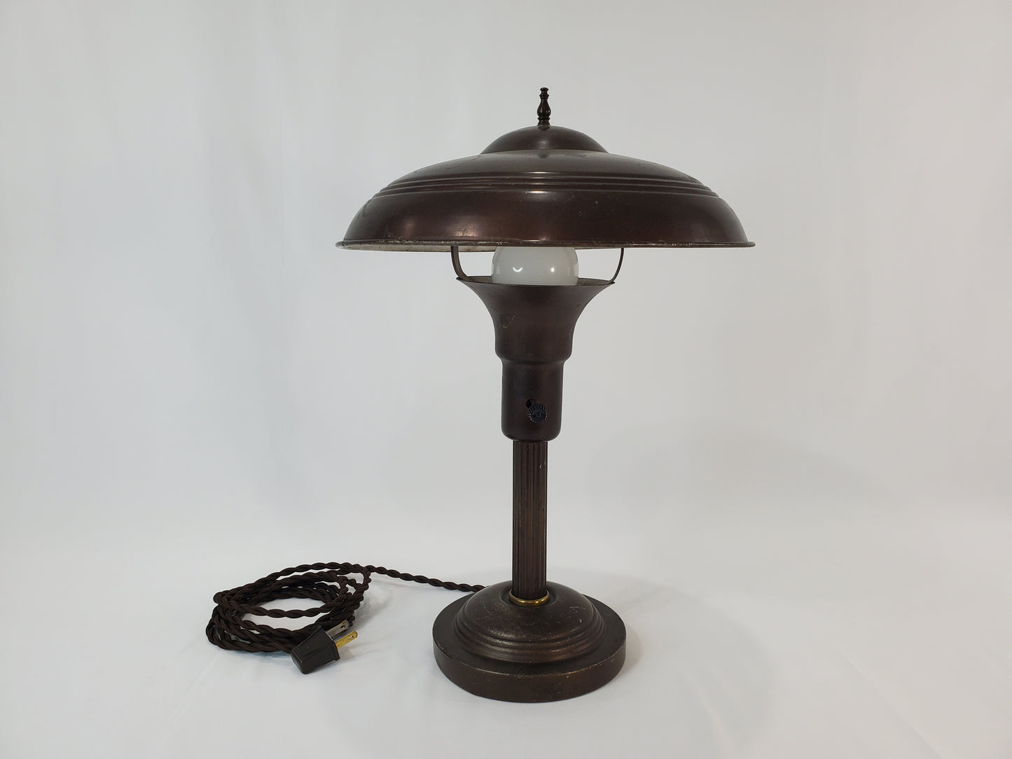 Vintage Art Deco Industrial Flying Saucer Desk Lamp