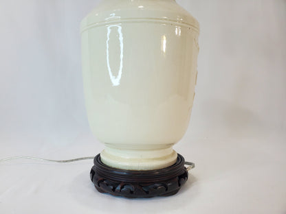 Vintage Blanc de Chine Porcelain Urn Lamp 1940s
