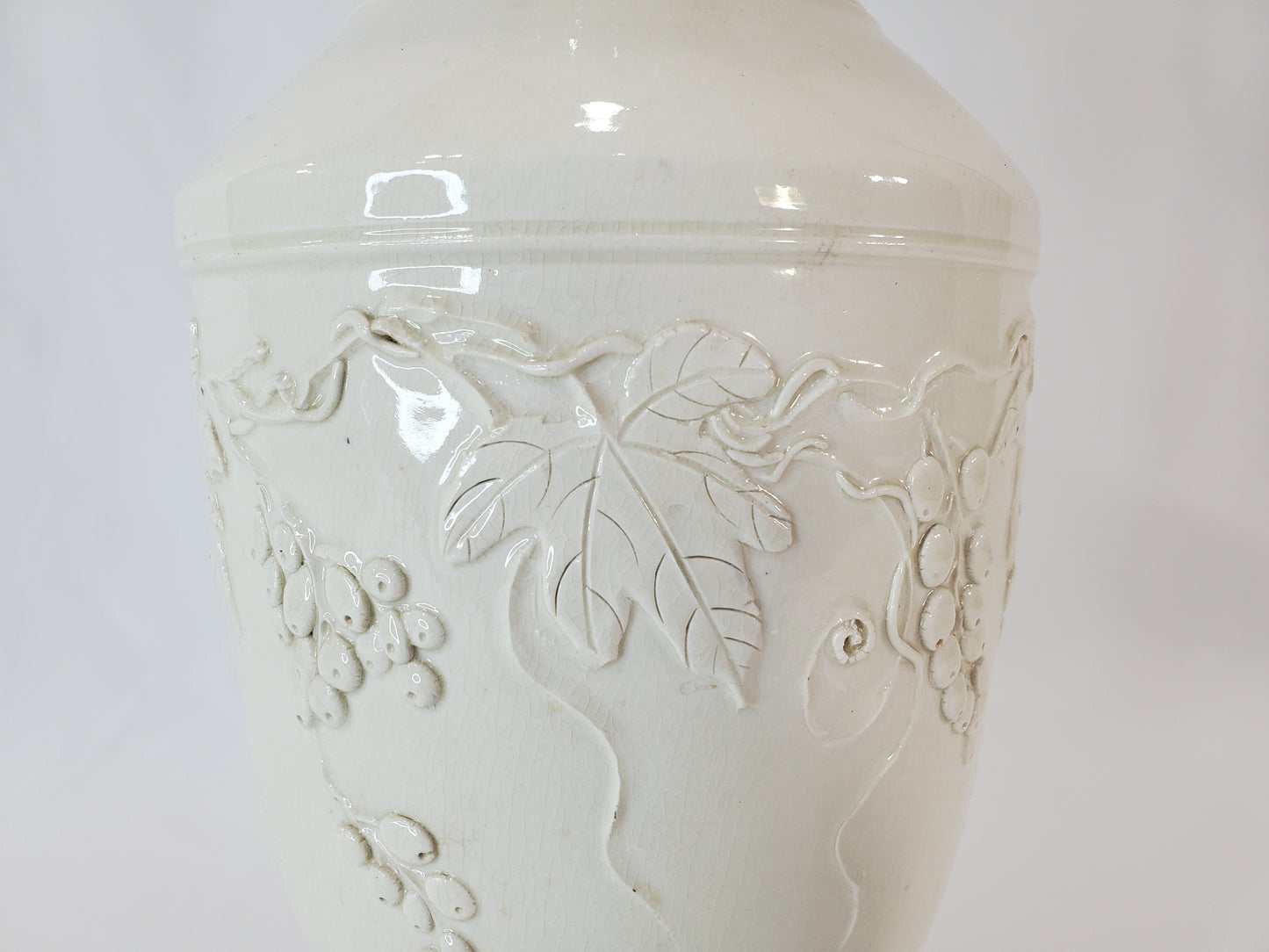 Vintage Blanc de Chine Porcelain Urn Lamp 1940s