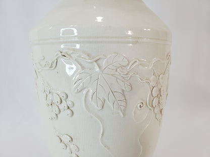 Vintage Blanc de Chine Porcelain Urn Lamp 1940s