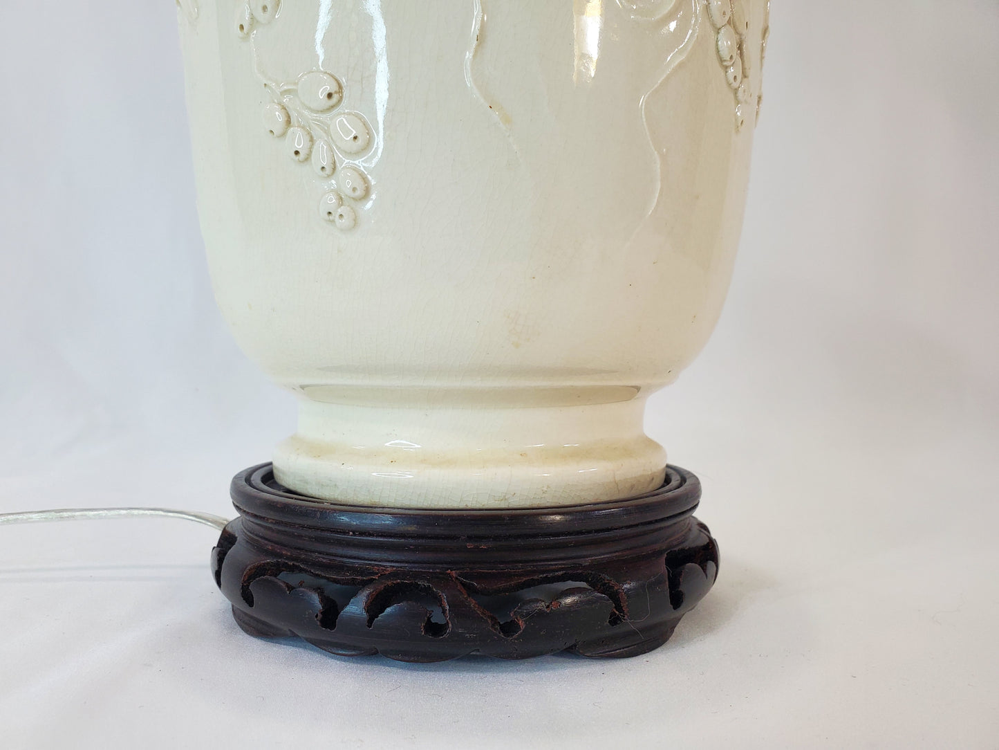 Vintage Blanc de Chine Porcelain Urn Lamp 1940s