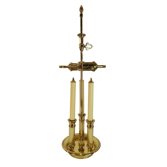 Vintage Brass French Bouillotte Candlestick Table Lamp