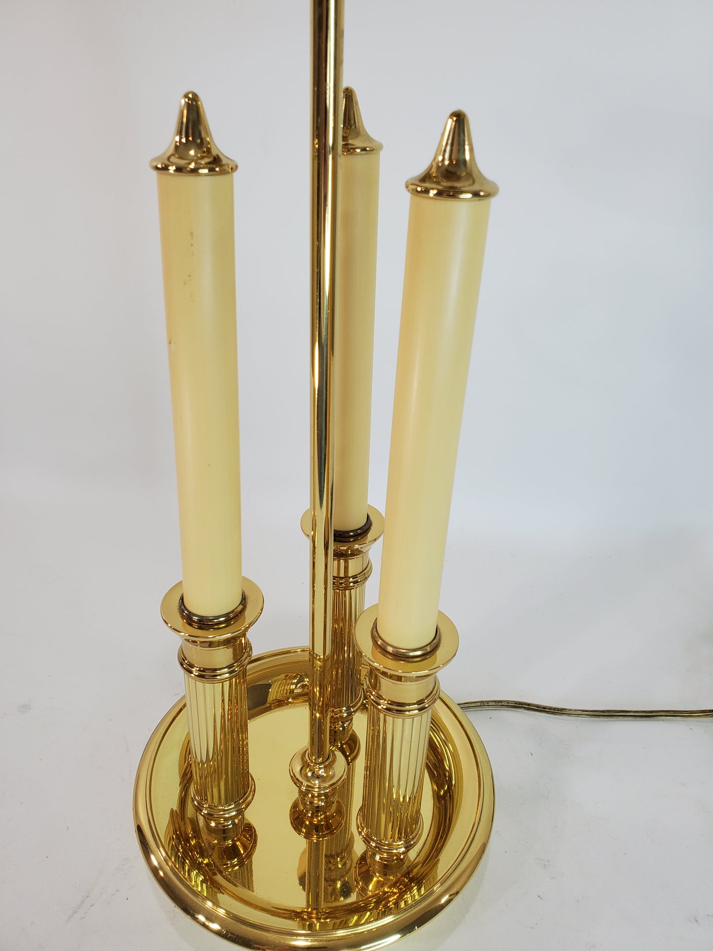 Vintage Brass French Bouillotte Candlestick Table Lamp