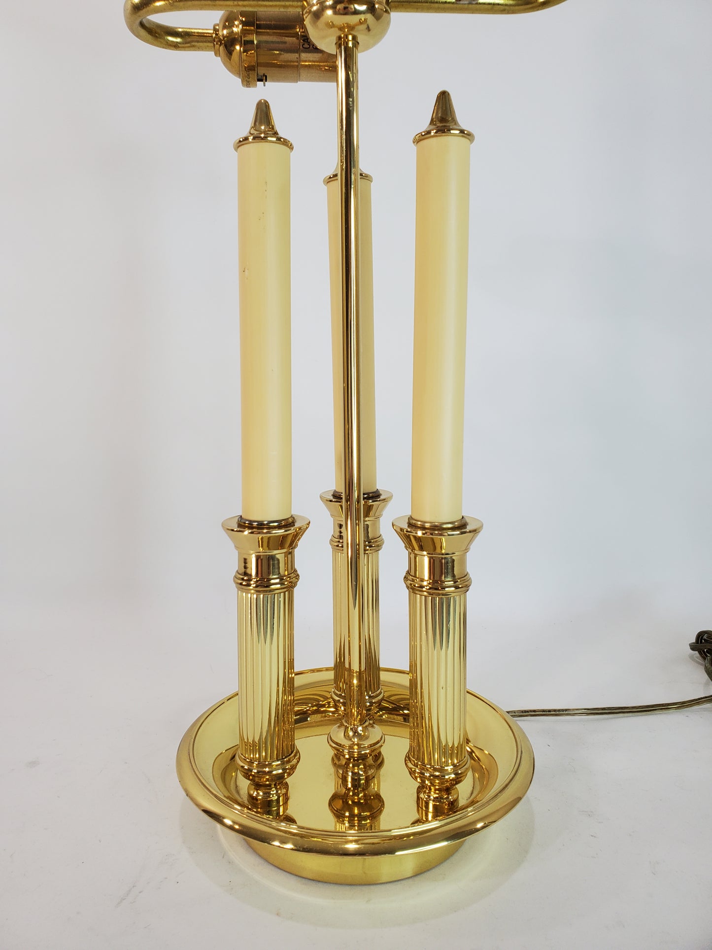 Vintage Brass French Bouillotte Candlestick Table Lamp