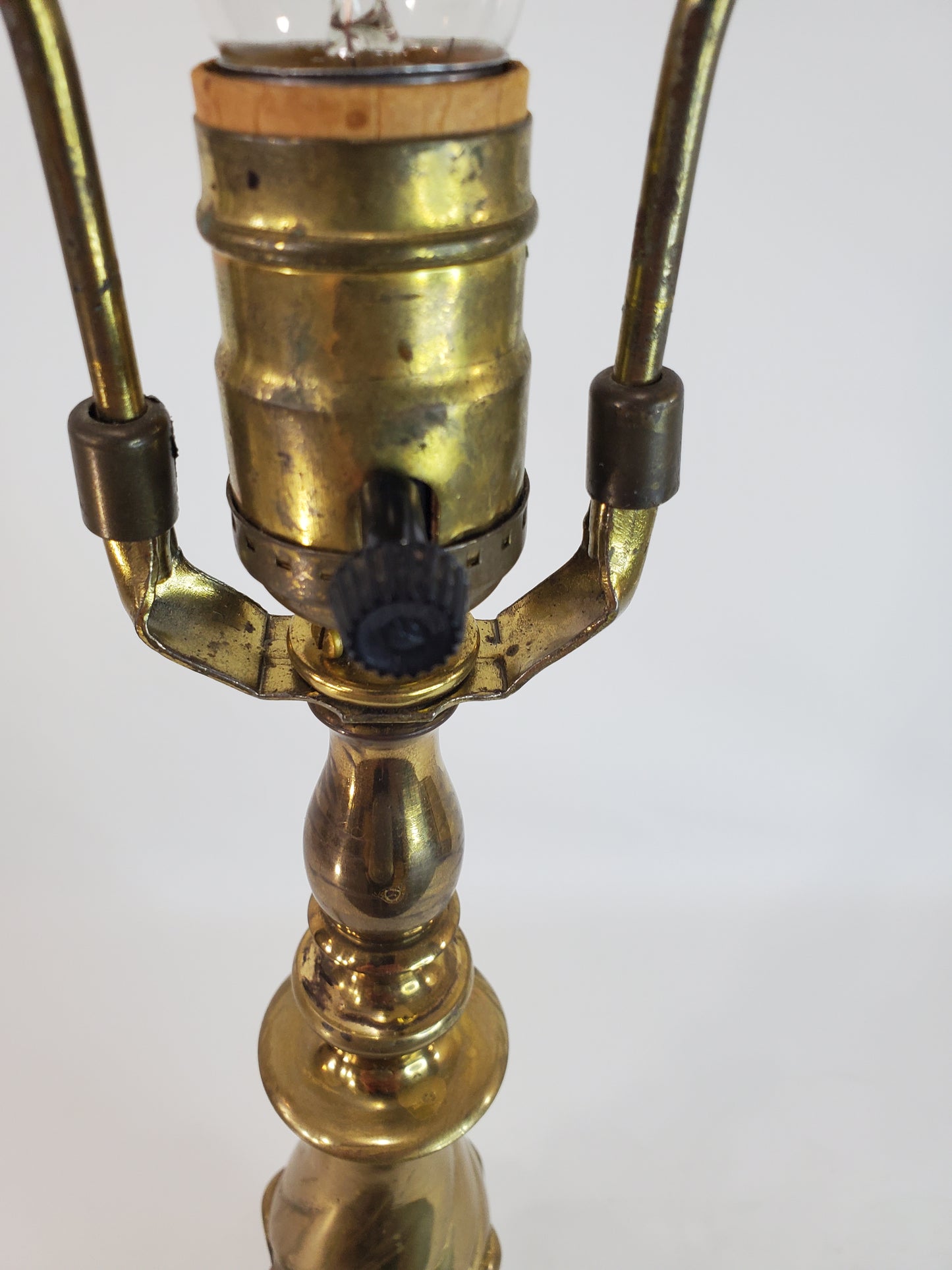 Vintage Brass French Church Altar Candlestick Table Lamp