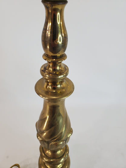 Vintage Brass French Church Altar Candlestick Table Lamp