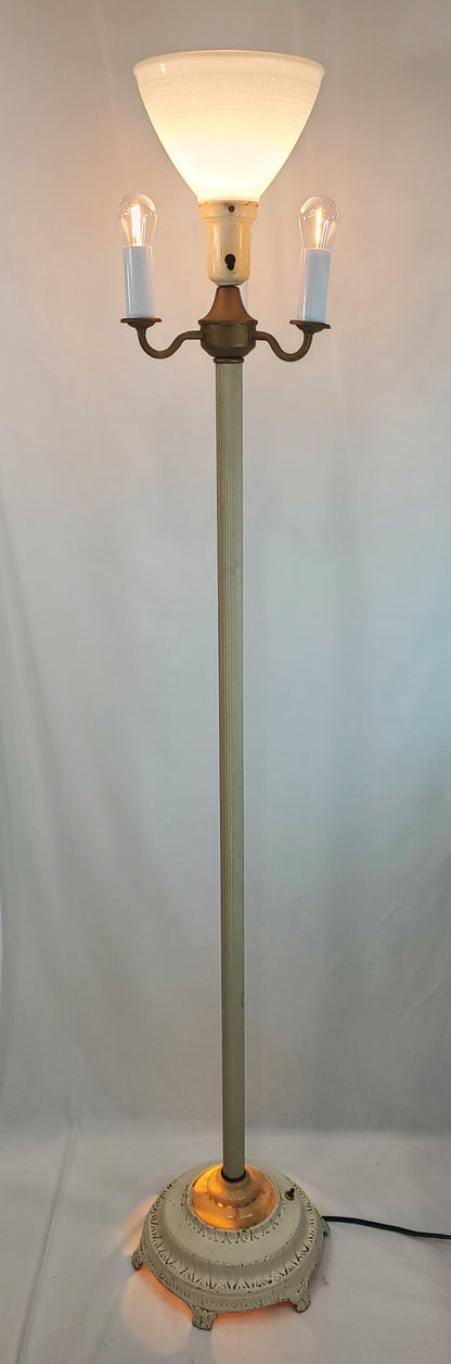 Vintage Candelabra Floor Lamp With Night Light Base