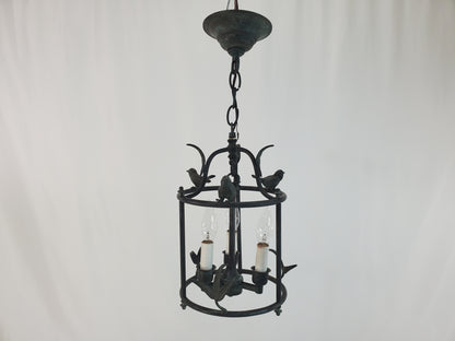 Vintage Chapman and Myers Diego Petite Classical Perching Bird Lantern w Verdigres Finish