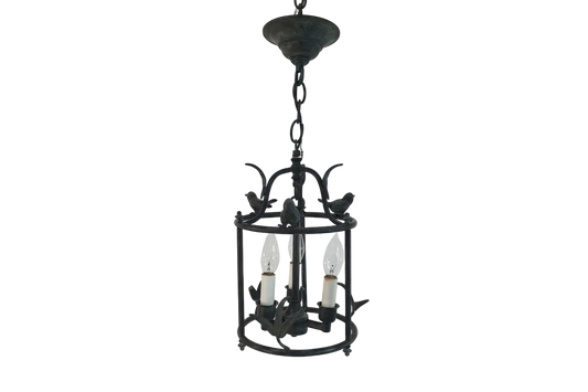Vintage Chapman-Myers Diego Perching Bird Lantern - Verdigres Finish
