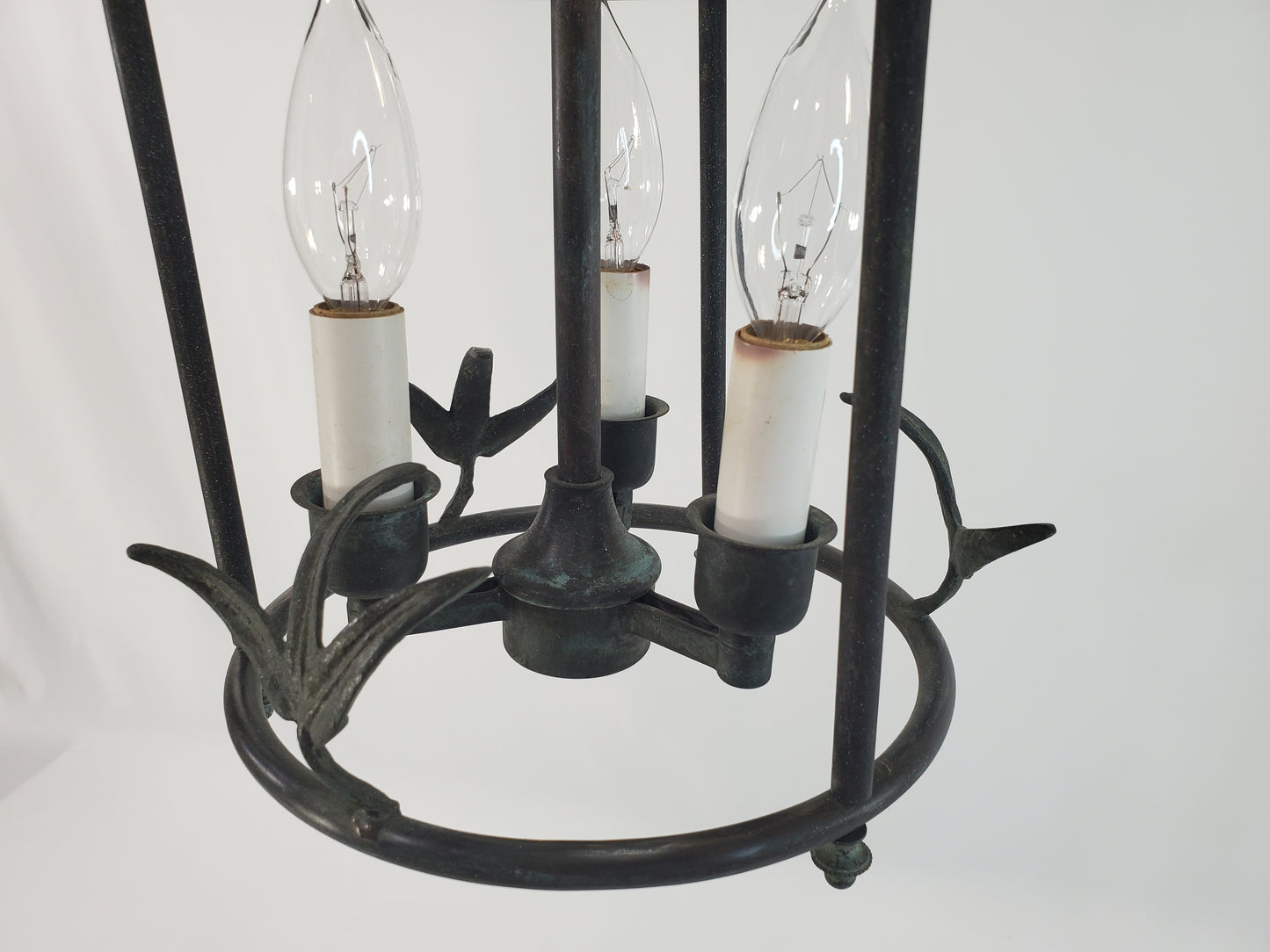Vintage Chapman and Myers Diego Petite Classical Perching Bird Lantern w Verdigres Finish