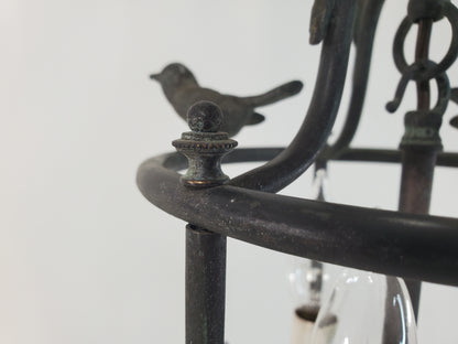 Vintage Chapman and Myers Diego Petite Classical Perching Bird Lantern w Verdigres Finish