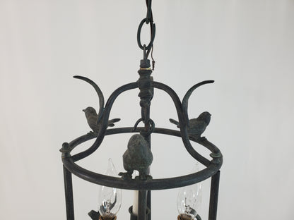 Vintage Chapman and Myers Diego Petite Classical Perching Bird Lantern w Verdigres Finish