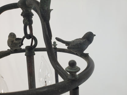 Vintage Chapman and Myers Diego Petite Classical Perching Bird Lantern w Verdigres Finish