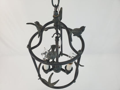 Vintage Chapman and Myers Diego Petite Classical Perching Bird Lantern w Verdigres Finish