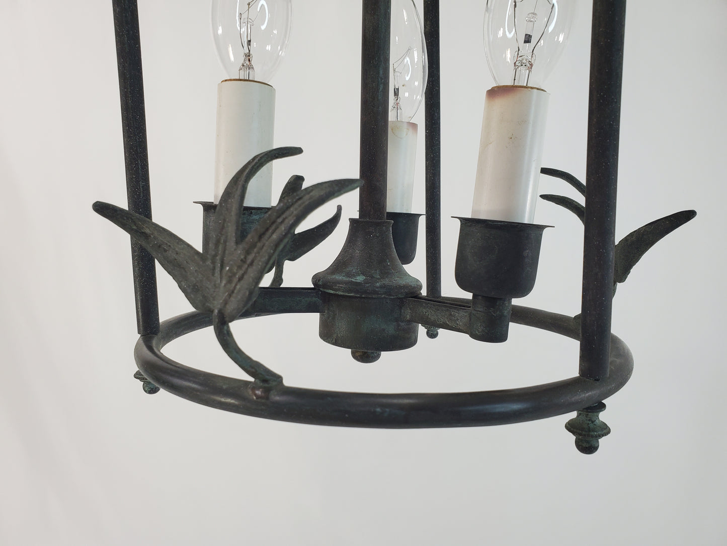Vintage Chapman and Myers Diego Petite Classical Perching Bird Lantern w Verdigres Finish