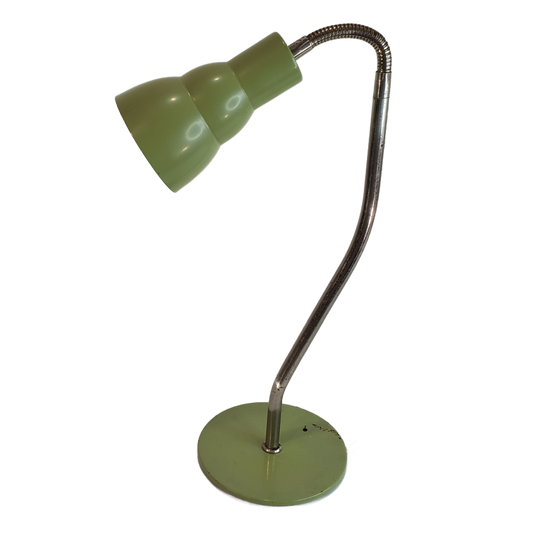 Vintage Mid Century Avocado Gooseneck  Desk Lamp