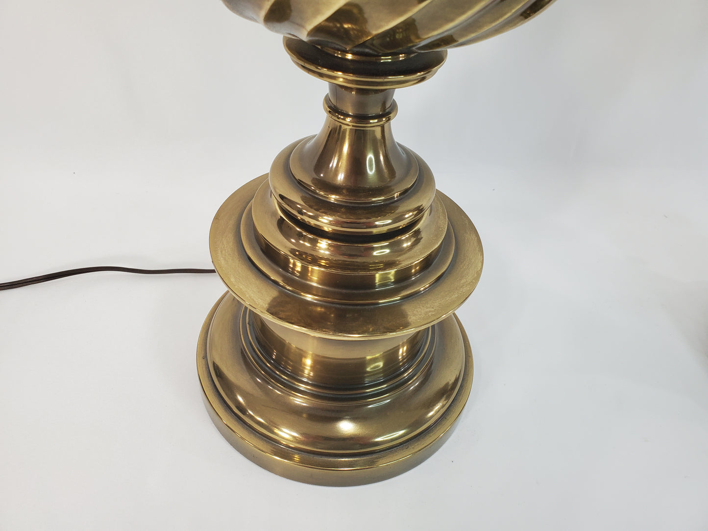 Vintage Pair Brass Stiffel Table Lamps - Hollywood Regency Fluted Urn