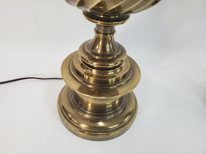 Vintage Pair Brass Stiffel Table Lamps - Hollywood Regency Fluted Urn