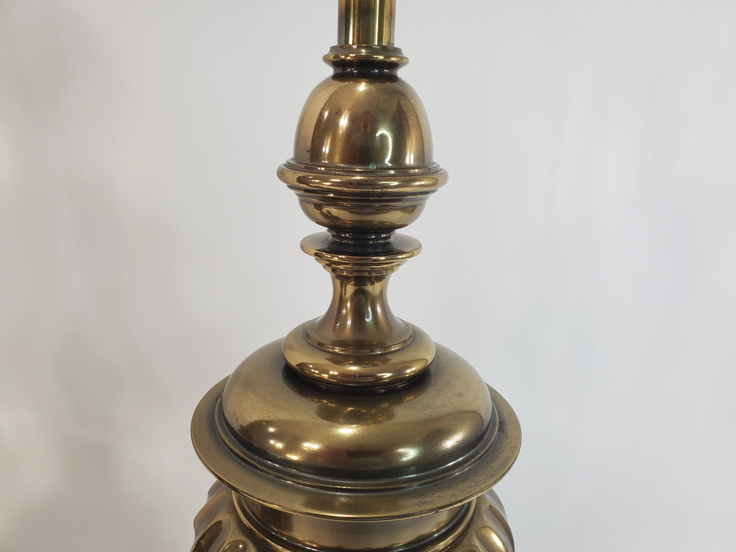 Vintage Pair Brass Stiffel Table Lamps - Hollywood Regency Fluted Urn