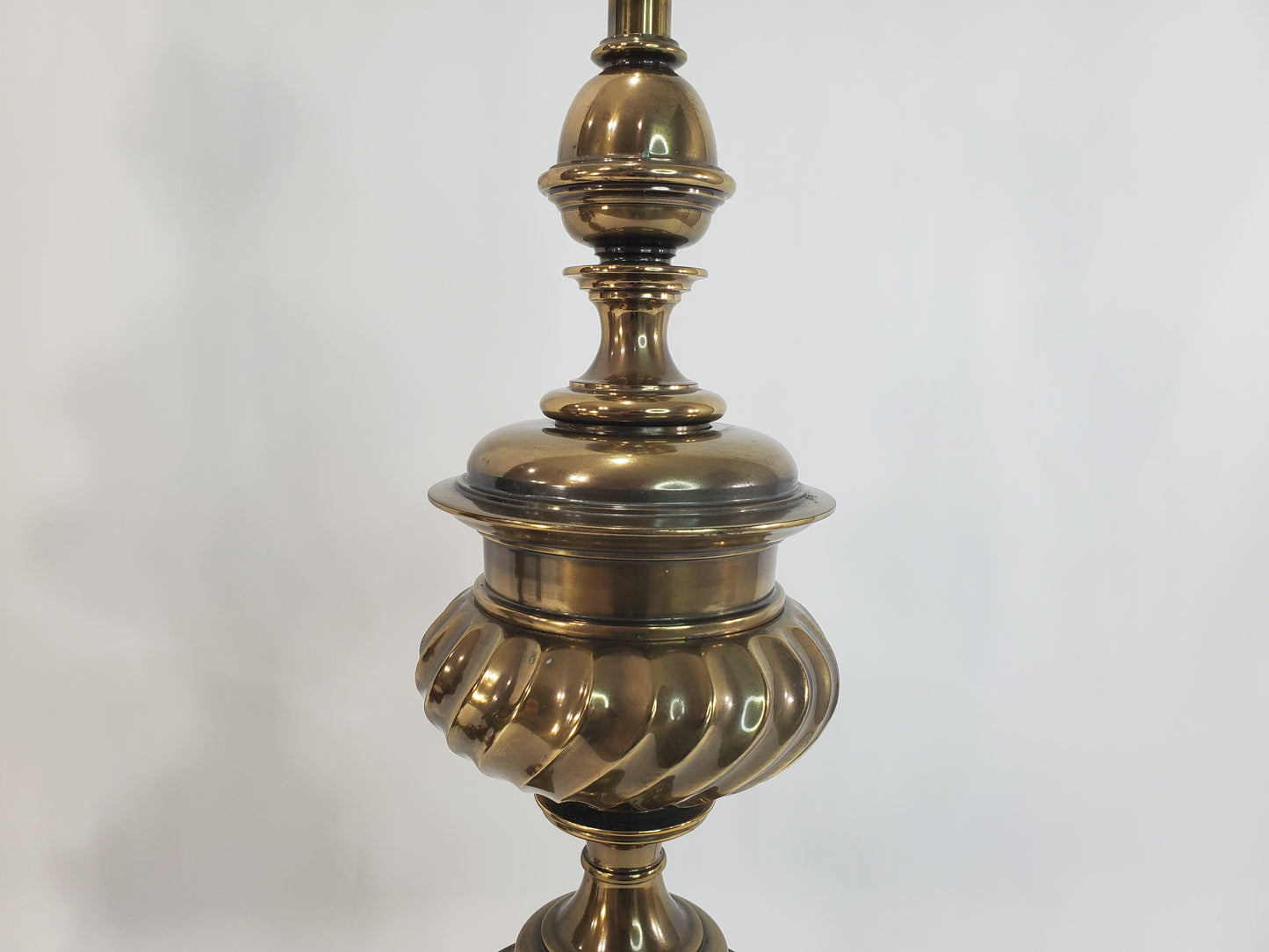 Vintage Pair Brass Stiffel Table Lamps - Hollywood Regency Fluted Urn