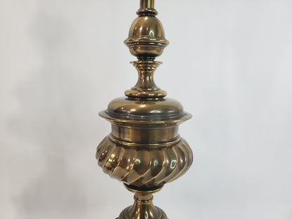 Vintage Pair Brass Stiffel Table Lamps - Hollywood Regency Fluted Urn