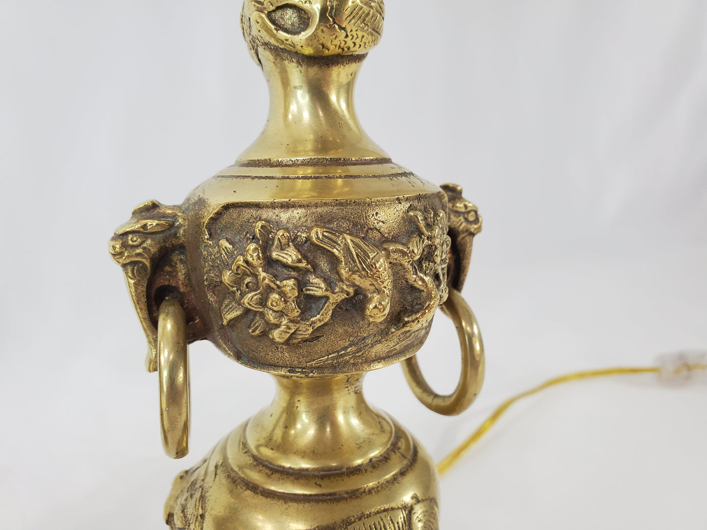 Vintage Petite Asian Style Brass Table Lamps