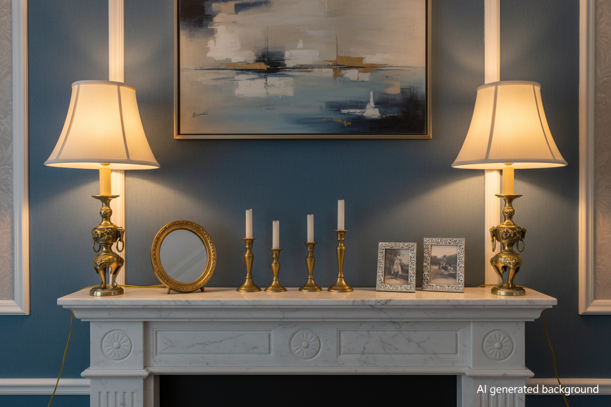 Vintage Petite Asian Style Brass Table Lamps