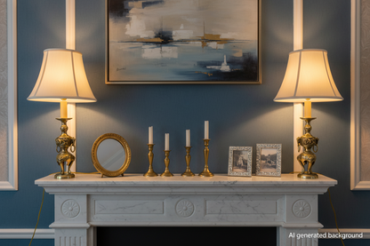 Vintage Petite Asian Style Brass Table Lamps