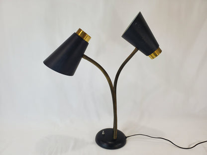 Vintage Prescolite Double Gooseneck Desk Lamp