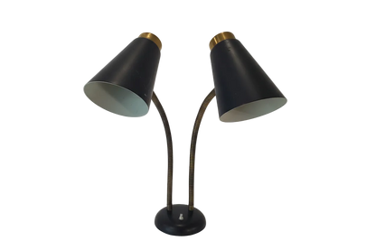 Vintage Prescolite Double Gooseneck Desk Lamp