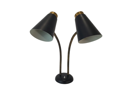 Vintage Prescolite Double Gooseneck Desk Lamp