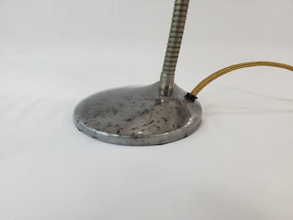 Vintage Retro Gooseneck Desk Lamp 2-Toned Faux Wood Shade