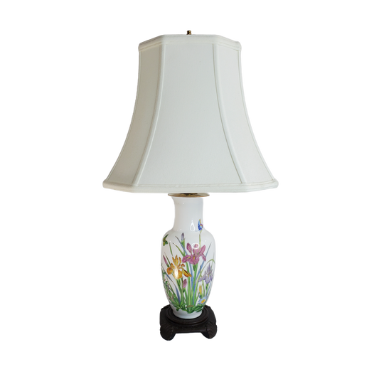 Vintage Signed Murray Feiss Japanese Handpainted Porcelain Vase Table Lamp