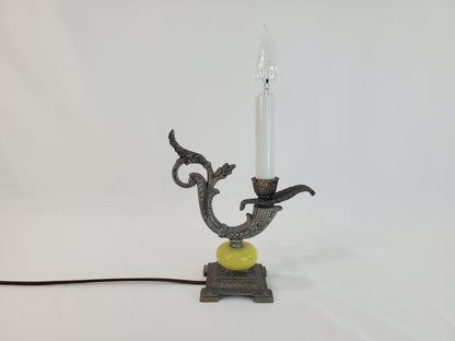 Vintage Spanish Chamber Candle Holder Table Lamp
