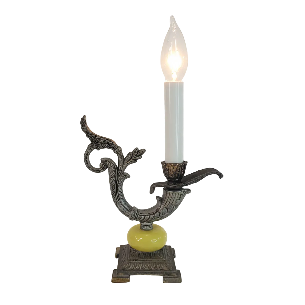 Vintage Spanish Chamber Candle Holder Table Lamp