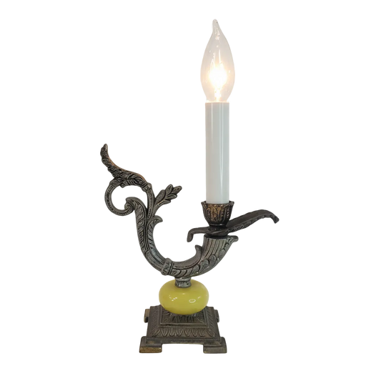 Vintage Spanish Chamber Candle Holder Table Lamp