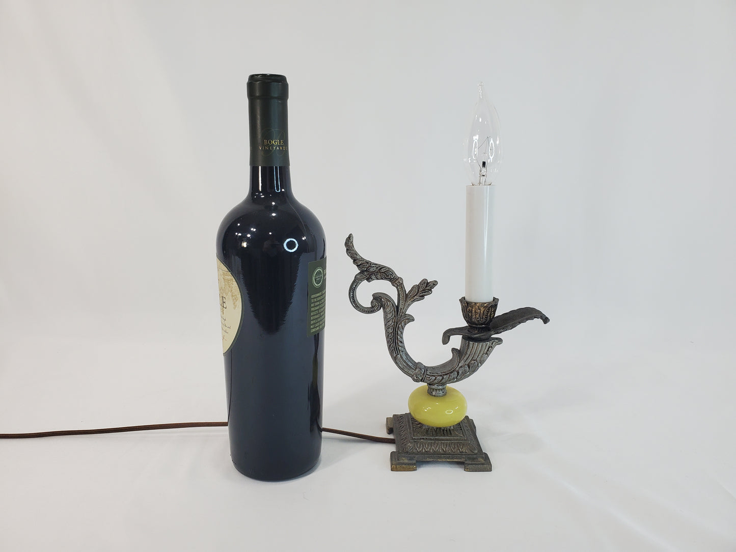 Vintage Spanish Chamber Candle Holder Table Lamp