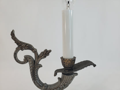 Vintage Spanish Chamber Candle Holder Table Lamp